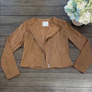 Girls brown faux suede jacket from Justice